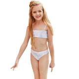Children Swimsuit Tie-Dye Tube Top High Waist Sexy