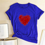 Valentine 'S Day T Shirts Couples Red Butterfly Group Love Pattern Printed Women 'S T-shirt