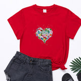 Valentine's Day T Shirts Couples Women's Love Pattern Printed Women's T-shirt