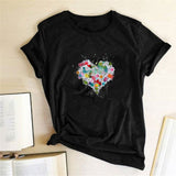 Valentine's Day T Shirts Couples Women's Love Pattern Printed Women's T-shirt