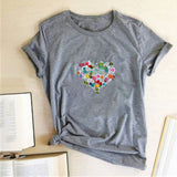 Valentine's Day T Shirts Couples Women's Love Pattern Printed Women's T-shirt