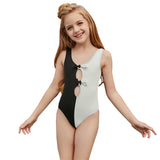 Children Swimsuit Black and White Sexy Siamese Bikini Swimsuit