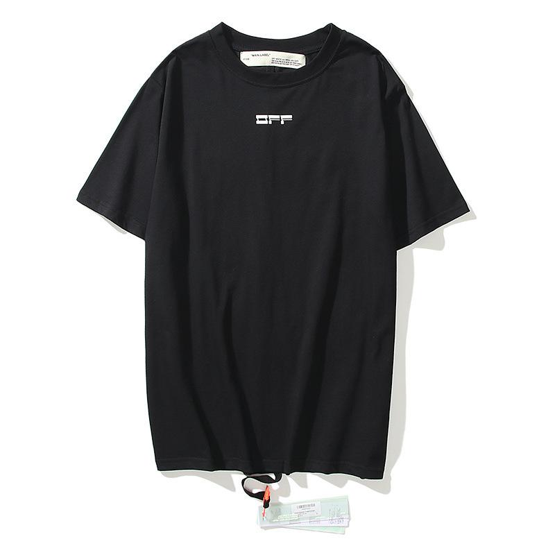 Off White T Shirt Ow Cotton Round Neck Short Sleeve Tshirt Portrait Arrow Men'S Clothing Owt