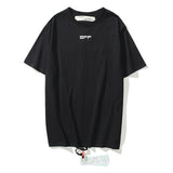 Off White T Shirt Ow Cotton Round Neck Short Sleeve Tshirt Portrait Arrow Men'S Clothing Owt
