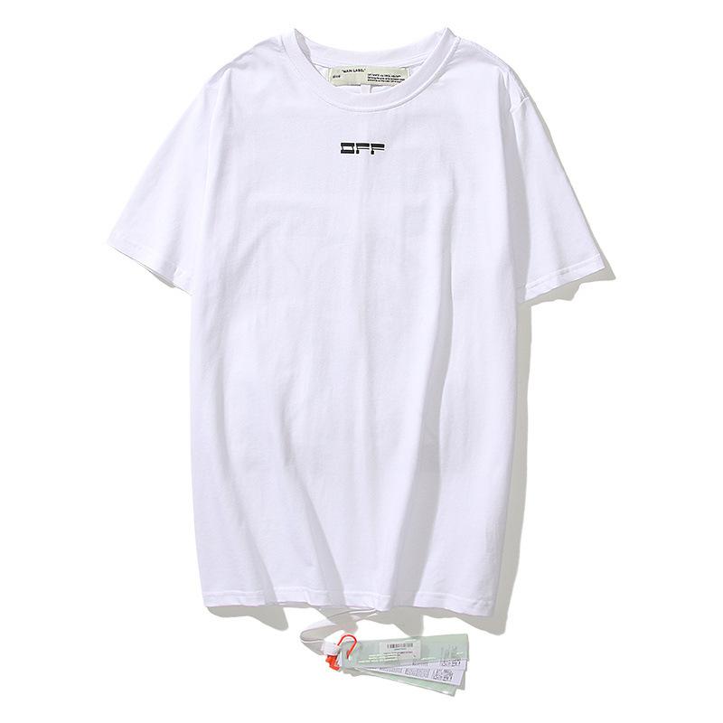 Off White T Shirt Ow Cotton Round Neck Short Sleeve Tshirt Portrait Arrow Men'S Clothing Owt