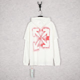 Off White Hoodie With Arrow Print Arrow Men'S And Women'S Cotton Sweater Coat Top Men'S Clothing Owt