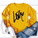 Valentine 'S Day T Shirts Couples Printed Long Sleeve Men And Women Solid Color Long Sleeve