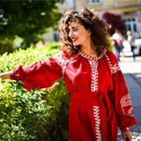 Beth Dutton Bohemian Dress Winter Autumn Midi Dresses Spring and Autumn Linen Dress