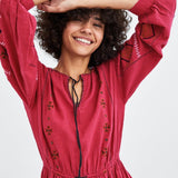 Beth Dutton Bohemian Dress Winter Autumn Midi Dresses Embroidered Midi Dress