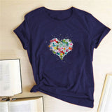Valentine's Day T Shirts Couples Women's Love Pattern Printed Women's T-shirt