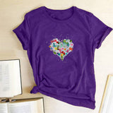 Valentine's Day T Shirts Couples Women's Love Pattern Printed Women's T-shirt