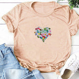 Valentine's Day T Shirts Couples Women's Love Pattern Printed Women's T-shirt