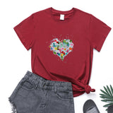 Valentine's Day T Shirts Couples Women's Love Pattern Printed Women's T-shirt