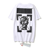 Off White T Shirt Ow Cotton Round Neck Short Sleeve Tshirt Portrait Arrow Men'S Clothing Owt
