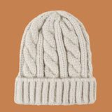 Red Beanie Hat Solid Color Hat Women's Fashion Hemp Pattern Knitted Hat Autumn and Winter Beanie Hat Tide