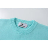 Men Sweater Letter Jacquard Knitwear Men Loose Pullover