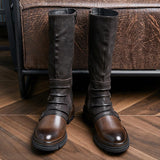Western Shoes Mid-Calf Brushed Casual All-Match Men's Boots