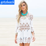 Coachella Music Festival Outfits Hollow out Crochet Coat Bikini Swimsuit Blouse Sun Protection Clothing