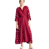 Beth Dutton Bohemian Dress Winter Autumn Midi Dresses SUNFLOWER V-neck Dress