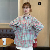 Gloria Vanderbilt Loose Long Sleeve Plaid Shirt