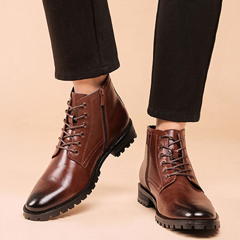 Men's Boots Work Boot Men Casual Hiking Boots Dress Shoes Classic Leather Oxfords Casual Cushioned Loafer Fall Winter Men Retro Workwear Shoes