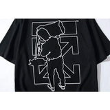 Off White T Shirt Arrow Print Short Sleeve Tshirt Casual And Comfortable Plus Size Men'S Clothing Owt