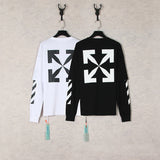 Off White Sweatshirts Casual Fake Round Neck Sweater Baggy Coat