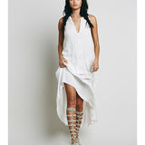 Beth Dutton Bohemian Dress Summer Spring Midi Dress Flower Embroidery Beads Backless