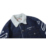 Off White Jacket Denim Jacket Men And Women Warm Padded Jacket Plus Size Casual Men'S Clothing Owt