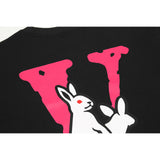 Vlone T Shirt Letter Print Rabbit Big V Men'S And Women'S Short-Sleeved T-Shirt