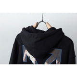 Off White Hoodie With Arrow Print Men'S Plus Size Casual And Comfortable Highquality Cotton Hooded Sweater Owt
