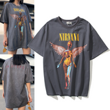 Nirvana T Shirt Rock Distressed Couple Loose Retro T-Shirt Fog