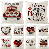 Valentine's Day Pillow Covers 4 Piece Random Styles Together, Love Car Home Pillow Cushion Cover