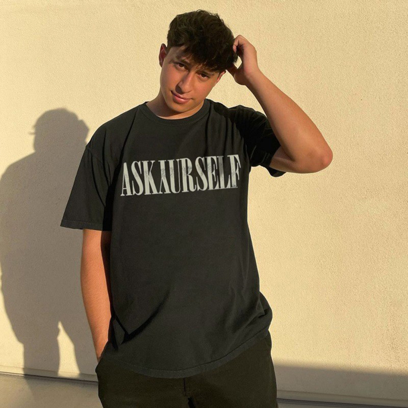 Askyurself T Shirt Logo Pattern Loose Fogt Shirt Oversize VTG