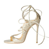 Nude Strappy Heels Summer Sandals Stiletto Heels