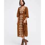 Beth Dutton Bohemian Dress Winter Autumn Maxi Dresses Beach Vacation Dress Dress