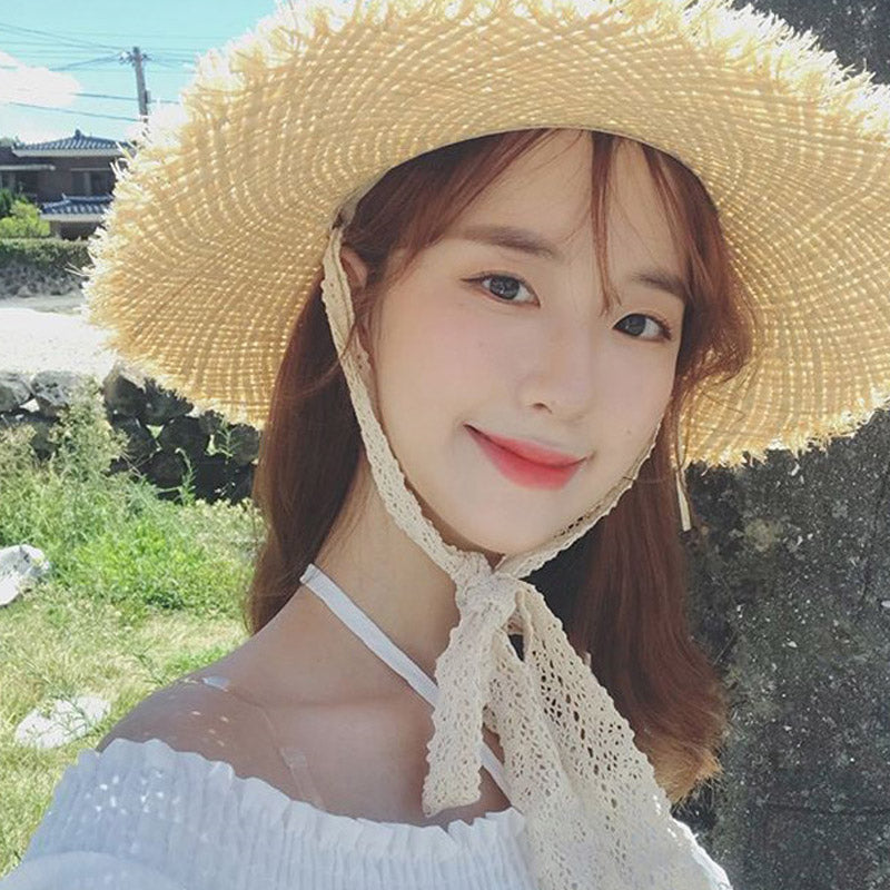 Straw Hat Straw Hat Female Summer Beach Traveling-Cap
