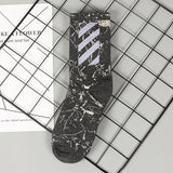 Off White Socks Men's Fashionable Black and White Twill Tube Socks Cotton Socks Student Sports Socks