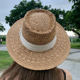 Straw Hat Flat Straw Hat Female All-Matching Sun Hat