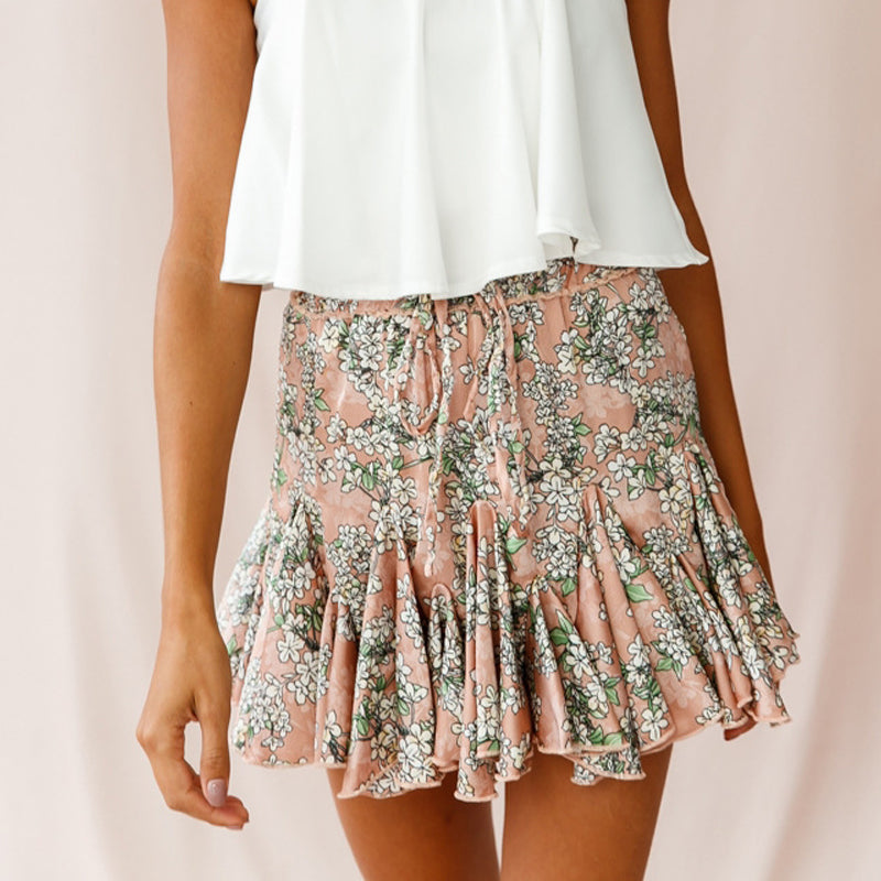 Coachella Music Festival Outfits Women's Printed Wear Summer Casual Short Skirt