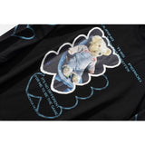 Man Fall Outfits Street Fun Cartoon Printed Long-Sleeved T-shirt Men's and Women's Casual round Neck Sweater