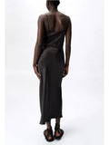 Kendall Jenner Wedding Guest Dress V-neck Brace Women 'S Slimming Satin