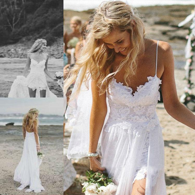 See through Wedding Dress Lace Strap See-through Long Dress Sexy Wedding Dress