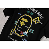 Bathing Ape T Shirt Summer Golden Printing Men's and Women's plus Size Loose Short Sleeve