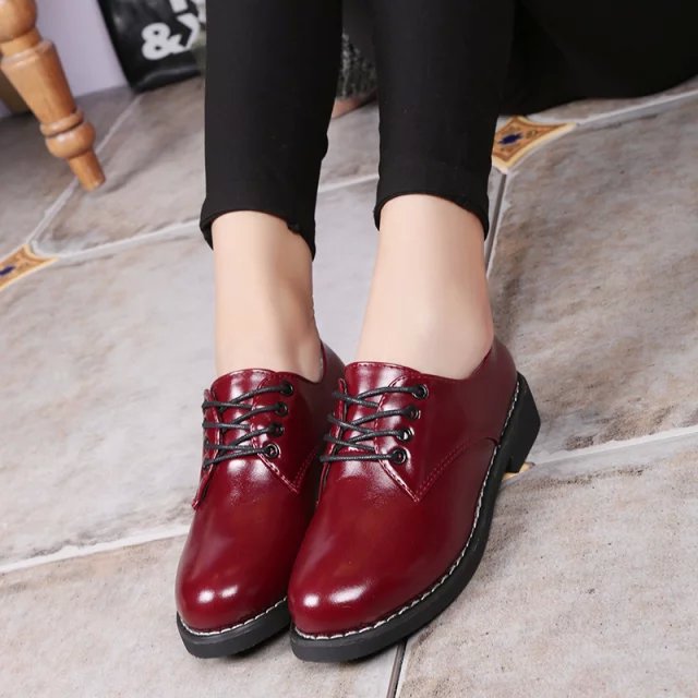 Women Black Dress Shoes Leather Shoes