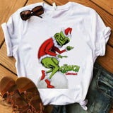 Men And Women Grinch Shirt Christmas Grinch Printed Round Neck T-shirt