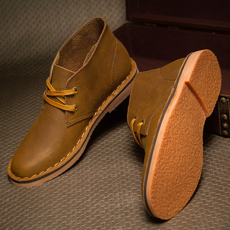 Desert Boots Dr. Martens Boots Men's Genuine Leather High Top Ankle Boots plus Velvet Working Wear Men's Shoes Desert Boots