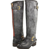 Beth Dutton Shoes Autumn Solid Color Flat Bottom Rivet High Leg Boot