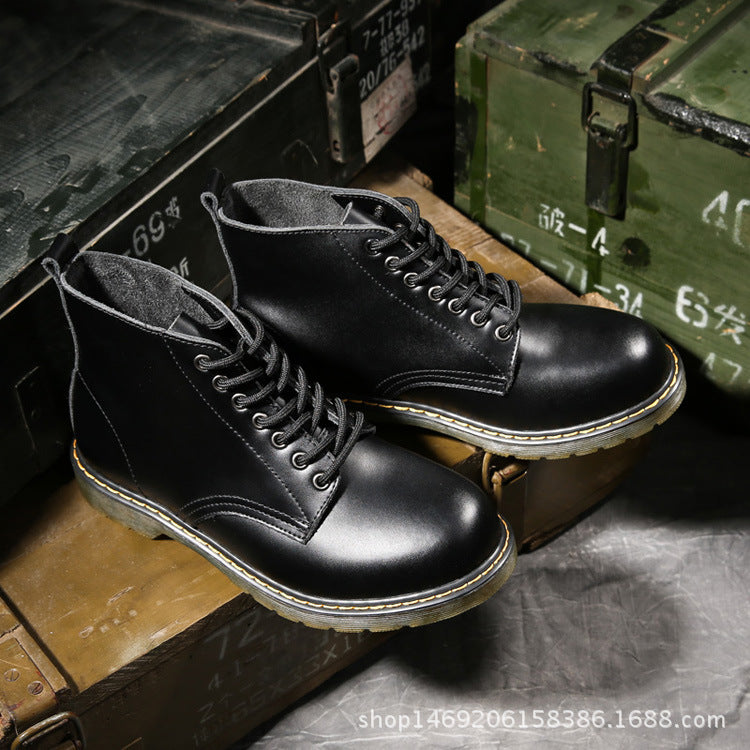 Desert Boots Dr. Martens Boots Men's Business Shirt High-Top Autumn and Winter Men's Shoes Leather Shoes Black, Hidden Elevator Pumps Ankle Boots