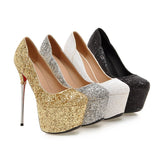 Gold Heels High Heel Pumps Stiletto Heel Pointed Women's Shoes